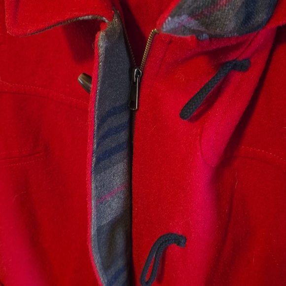 Old Navy Red Hooded Toggle Pea Coat - Picture 4 of 5